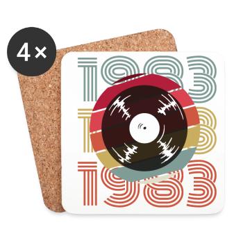 Vintage 1983 - Untersetzer (4er-Set) - Weiß - Vorne