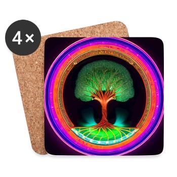 Tree of Life Pendant - Coasters (set of 4) - white - Front