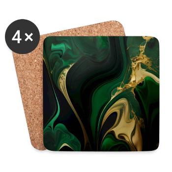 Smaragdgrüner Marmor Modern - Untersetzer (4er-Set) - Weiß - Vorne