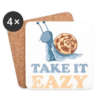Take it Easy Snail - Coasters (set of 4) - white - Front