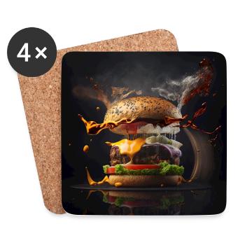 burgerexplosion - for all your burgerlovers - Coasters (set of 4) - white - Front