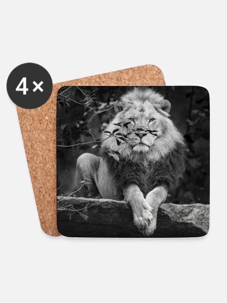 Der Löwe der König der Tiere - Untersetzer (4er-Set) - Weiß