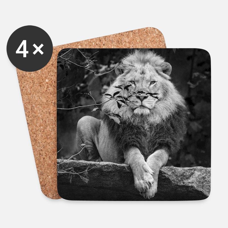 Der Löwe der König der Tiere - Untersetzer (4er-Set) - Weiß