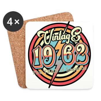Vintage 1962 - Untersetzer (4er-Set) - Weiß - Vorne