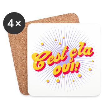 C'est ç'la oui - Dessous de verre (lot de 4) - blanc - Devant