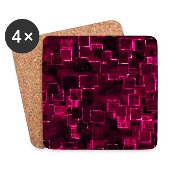 Glühendes Muster (Formen, Pink) - Untersetzer (4er-Set) - Weiß - Vorne