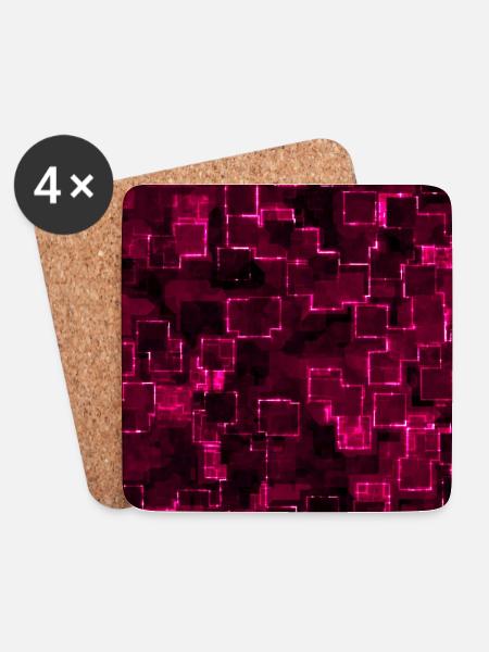 Glühendes Muster (Formen, Pink) - Untersetzer (4er-Set) - Weiß