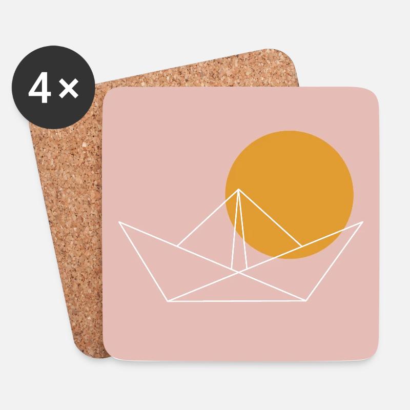 paperboat sun - Untersetzer (4er-Set) - Weiß