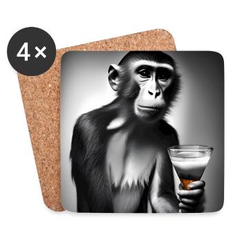 Monkey Portrait - Coasters (set of 4) - white - Front