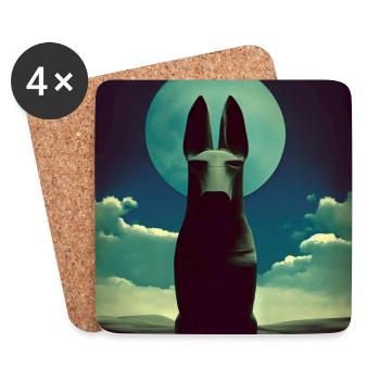 Anubis - Dessous de verre (lot de 4) - blanc - Devant
