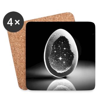 Universe In One Egg - Coasters (set of 4) - white - Front