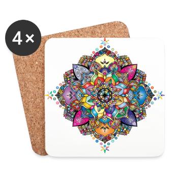 Beautiful pattern - Coasters (set of 4) - white - Front