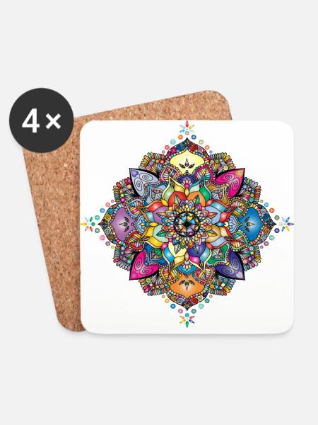 Beautiful pattern - Coasters (set of 4) - white