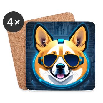 Cooler Corgi - Untersetzer (4er-Set) - Weiß - Vorne