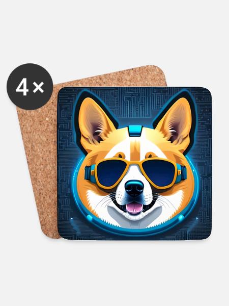 Cool Corgi - Coasters (set of 4) - white