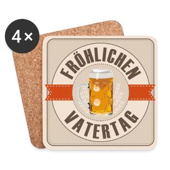 Froehlichen Vatertag - Untersetzer (4er-Set) - Weiß - Vorne