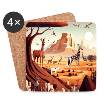 Safari - Coasters (set of 4) - white - Front