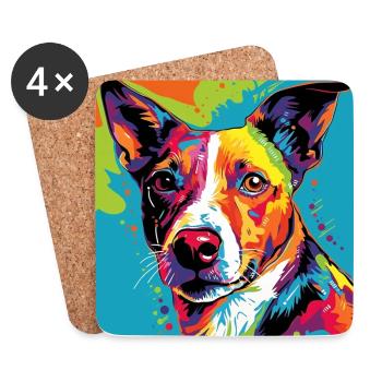 Jack Russel Terrier Pop Art - Untersetzer (4er-Set) - Weiß - Vorne