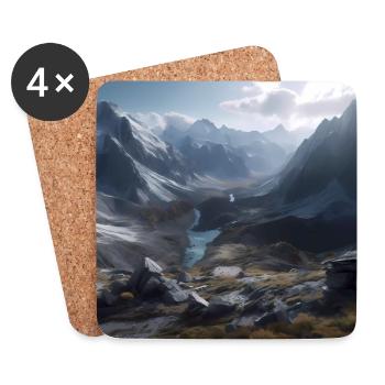 Paysage montagneux autrichien - Dessous de verre (lot de 4) - blanc - Devant