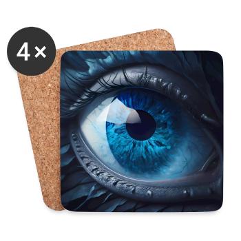 Nahaufnahme von Blauen Augen - Untersetzer (4er-Set) - Weiß - Vorne