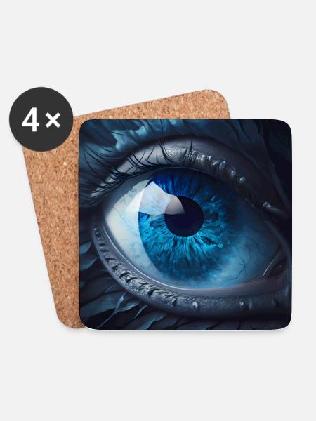 Close-up of Blue Eyes - Coasters (set of 4) - white