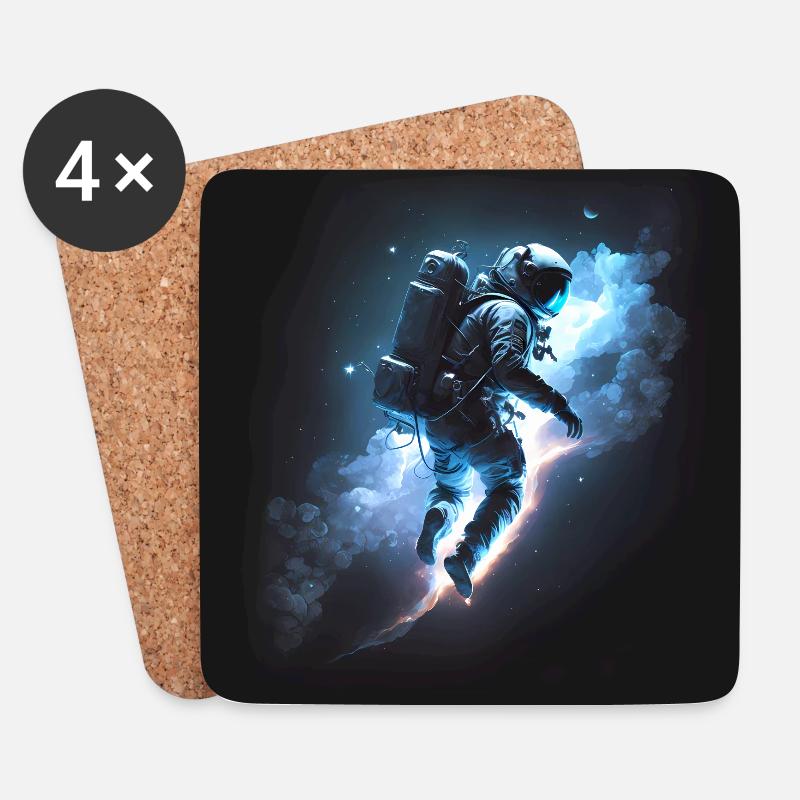 Astronaut im Weltall Artwork - Untersetzer (4er-Set) - Weiß
