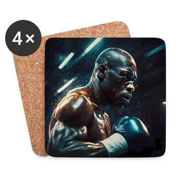Boxsport Poster - Untersetzer (4er-Set) - Weiß - Vorne