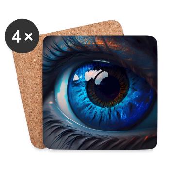 Nahaufnahme von Blauen Augen - Untersetzer (4er-Set) - Weiß - Vorne