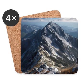 Paysage montagneux autrichien - Dessous de verre (lot de 4) - blanc - Devant