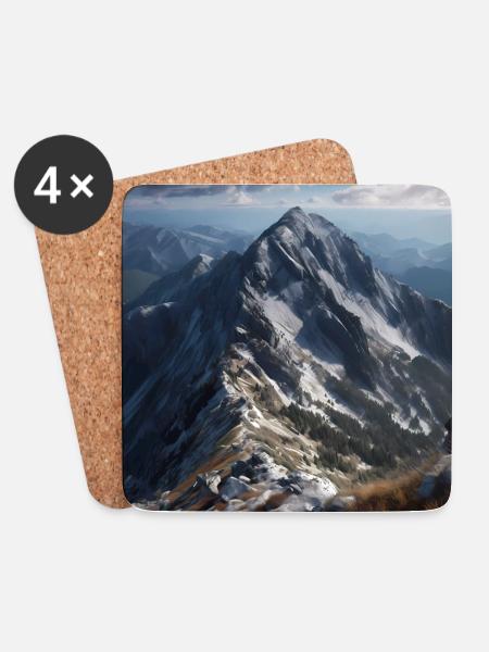 Austrian mountain landscape - Coasters (set of 4) - white