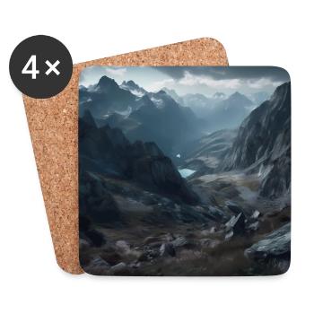 Paysage montagneux autrichien - Dessous de verre (lot de 4) - blanc - Devant