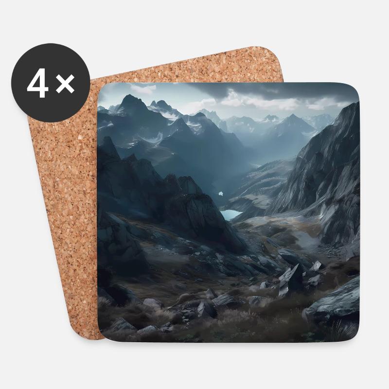 Austrian mountain landscape - Coasters (set of 4) - white