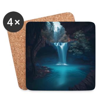 Wasserfall - Untersetzer (4er-Set) - Weiß - Vorne