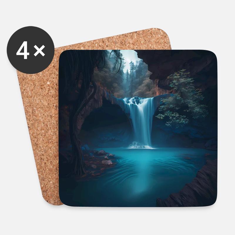Waterfall - Coasters (set of 4) - white