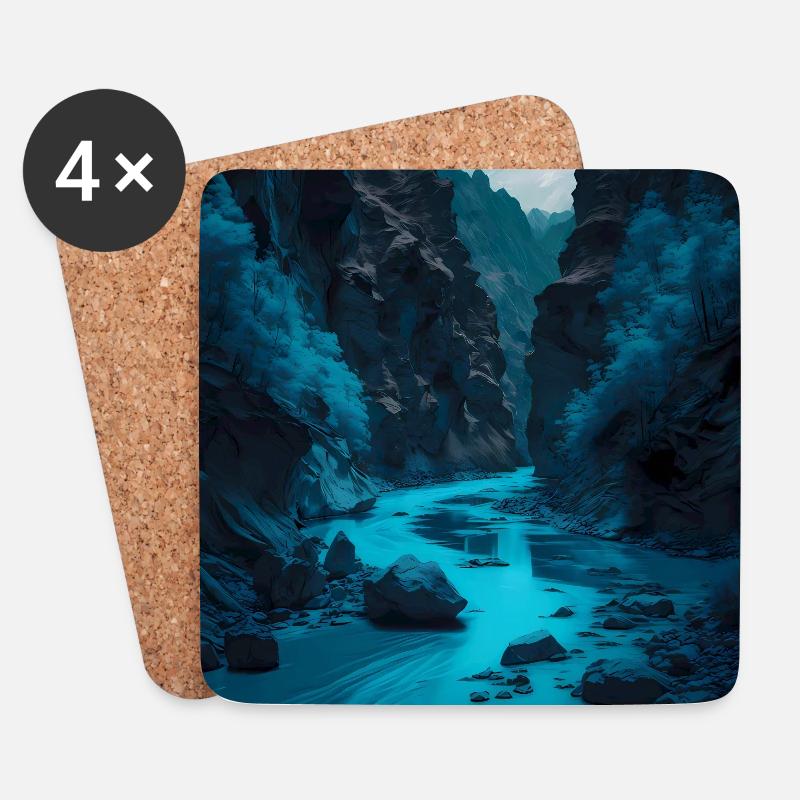 Schlucht - Untersetzer (4er-Set) - Weiß