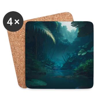 Jungle - Dessous de verre (lot de 4) - blanc - Devant