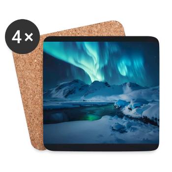 Aurora borealis - Coasters (set of 4) - white - Front
