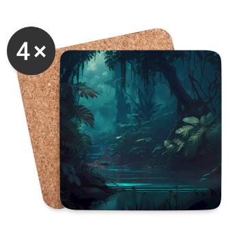 Jungle Landscape - Coasters (set of 4) - white - Front