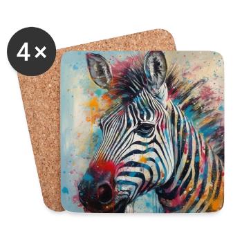 Modern & Colourful Zebra Wall Art by Bodhi - Coasters (set of 4) - white - Front