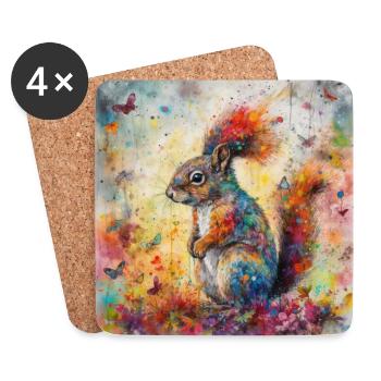 Modern & Colourful Squirrel Wall Art by Bodhi - Coasters (set of 4) - white - Front