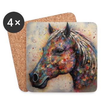 Modern & Colourful Horse Wall Art by Bodhi - Coasters (set of 4) - white - Front