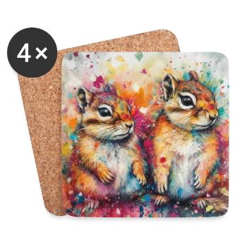 Modern & Colourful Chipmunks Wall Art by Bodhi - Coasters (set of 4) - white - Front