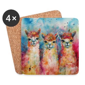 Modern & Colourful Alpaca Wall Art by Bodhi - Coasters (set of 4) - white - Front