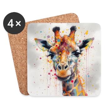 Modern & Colourful Giraffe Wall Art by Bodhi - Coasters (set of 4) - white - Front
