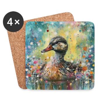 Modern & Colourful Duck Wall Art by Bodhi - Coasters (set of 4) - white - Front