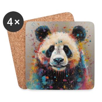 Modern & Colourful Panda Wall Art by Bodhi - Coasters (set of 4) - white - Front