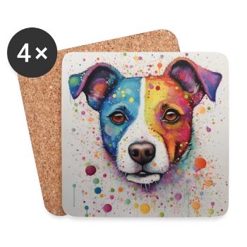 Modern & Colourful Jack Russel Wall Art by Bodhi - Coasters (set of 4) - white - Front