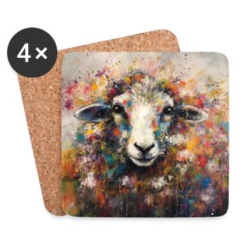 Modern & Colourful Sheep Wall Art by Bodhi - Coasters (set of 4) - white - Front