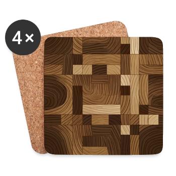 Abstract Wood Pattern - Coasters (set of 4) - white - Front