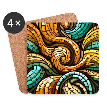 Triskelion-Mosaik - Untersetzer (4er-Set) - Weiß - Vorne